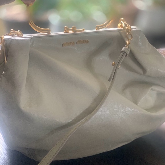 Miu Miu Gold Hardware Soft Calfskin Handbag - Picture 3 of 6